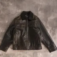 90s archive old gap レザージャケット　襟ボア　vintage