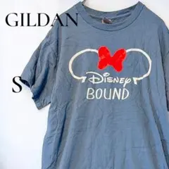 ギルダン 半袖 Tシャツ クルーネック S 青 綿 ディズニー