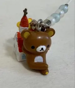 リラックマ ストラップ ビーズ付き