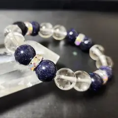 天然石ブレスレット 紫金石、水晶 10mm-14cm