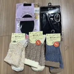 【新品】柄タイツ２枚　チュチュアンナ靴下３枚