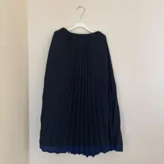 【Petit Honoleur】 ネイビー プリーツロングスカート バイカラーのサムネイル