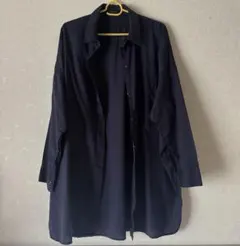 JEANASIS（F）オーバーサイズシャツチュニック　ネイビー　長袖　ゆったり