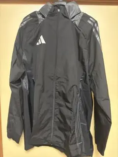 adidas ウィンドブレーカー 2XL ブラック スポンサーロゴ入り - メルカリ