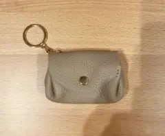 新品　Philosophii ベージュ レザー コインケース キーリング付き