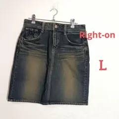 Right-on　ライトオン　ダークデニム タイトスカート ひざ丈　L