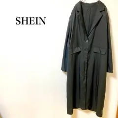 シーイン　 カーディガン　コート　２ＸＬ　黒　ロング　羽織り　無地　オーバー