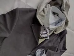 男児160 ダークグレー ＊フード付きスーツセット　トータルコーディネート