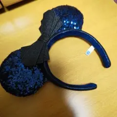 ミニーマウス耳カチューシャ ネイビー