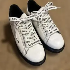 ギャバジンKT ホワイト レザースニーカー