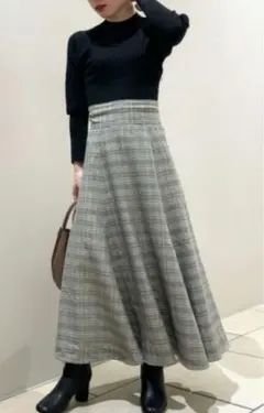 FRAY I.D リブニットコンビチェックワンピース フレイ アイディー