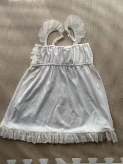 gelato pique フリル付きホワイトワンピース 90cm