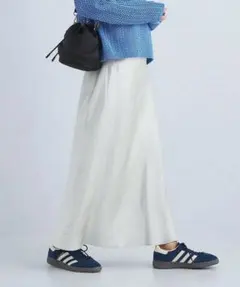 【本日限定価格】【グリーンレーベルリラクシング】サテンナロースカート