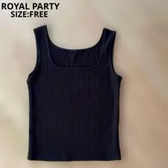 89【ROYAL PARTY】スクエアネック タンクトップ F ストレッチ