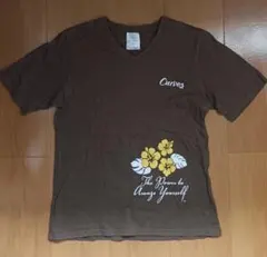 Curves ブラウン Vネック Tシャツ