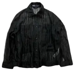 ZARA ザラ 長袖 シャツ ブラウス シアー シースルー ストライプ XS