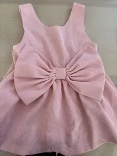 リボン付きストライプワンピース 80サイズ