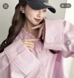 長袖シャツ ピンク オーバーサイズのサムネイル