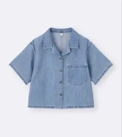 GU ライトデニムオープンカラーシャツ 半袖 XL