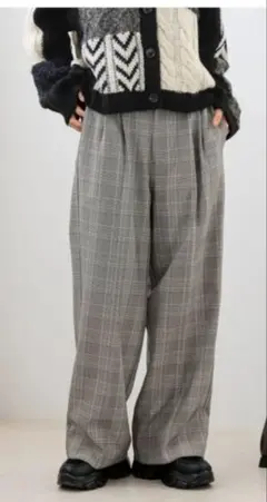 新品未使用 LOWRYS FARM チェックワイドパンツ