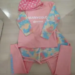 ラッシュガード　レギンス 短パン水着セット＆帽子　120