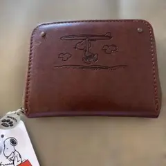 スヌーピー／カードケース ダークブラウン
