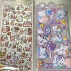 3Dシール　ぷくぷくシール　うるちゅるうさぎ　2点まとめ売り