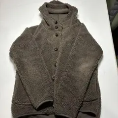 フリースジャケット ブラウン フード付き