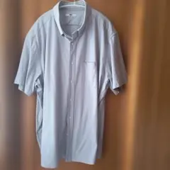 UNIQLO ボタンダウン ノーアイロン　半袖シャツ　ライトグレー　4XLサイズ