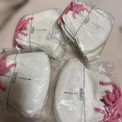 マスク　57枚　ベージュ　紐ピンク　お得セット