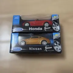WELLY 1/60 ホンダ S2000 日産 350Z ミニカー 2台セットのサムネイル