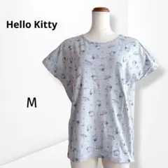 【ハローキティ】 総柄 Tシャツ ルームウェア 半袖 かわいい ゆったり Mのサムネイル