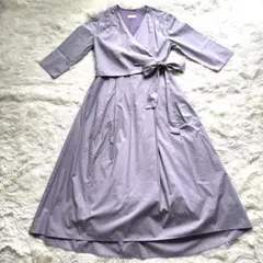 Ballsey マキシ丈　カシュクールフレアワンピース　 パープル 36