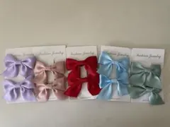リボンヘアアクセサリー 5個セット サテン素材