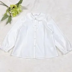 CHOPIN deux レース フリル ホワイト長袖シャツ 110 セレモニー