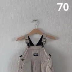 OshKosh オーバーオール 70cm スナップ付き 裏生地付き　刺繍