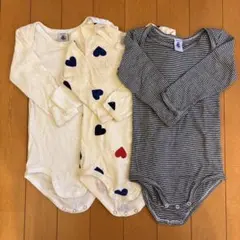 PETITBATEAU プチバトー　長袖ボディ3枚セット