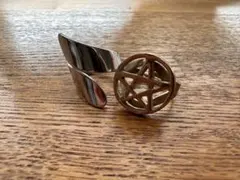 シルバーカラー リング2点セット フリーサイズ 個性派 デザインリング