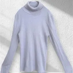 GU リブタートルネックニット ライトラベンダー 美ライン 細見え 春カラー