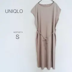 【ユニクロ】ロングワンピース【S】ノースリーブ プリーツ風 楽ちん ゆったり