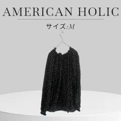 AMERICAN HOLIC アメリカンホリックドット ブラック ネック フリル