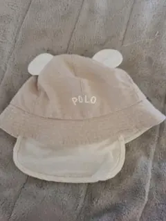POLO　 ベビー帽子　 クマ耳付き 　ベージュ