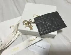 Christian Dior ハート カナージュ ブラック カードホルダー