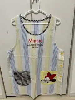 ミニーマウス エプロン ストライプ柄 刺繍のサムネイル