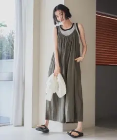 【新品未使用】　涼感強撚サンドサロペットパンツ　coenのサムネイル