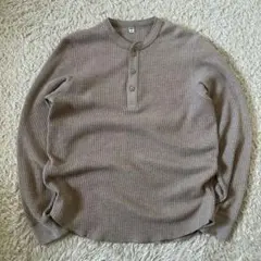 archive uniqlo thermal T ヘンリー　y2k 茶 サーマル