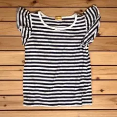【最終値下】CLOSSHIキッズ ボーダー フリル袖 半袖Tシャツ 100cm