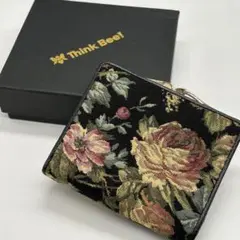 BK0001　箱付き　シンクビー がま口　二つ折財布　ゴブラン織り　薔薇　バラのサムネイル
