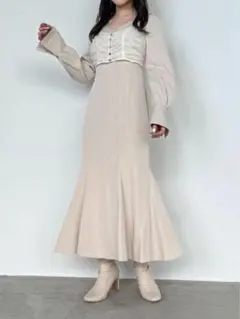 【値下げ】LILLIAN CARAT チュールビスチェデザインワンピース