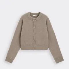 GU クルーネックニットカーディガン ブラウン L